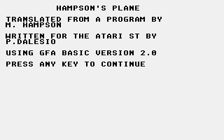 Hampson's Plane — screenshot 1